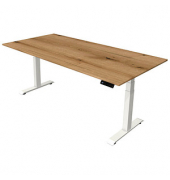 Sitz-Steh-Schreibtisch Move 4, elektrisch höhenverstellbar, 64-129cm (H), 200x100cm (BxT), rechteckig, eiche / weiß