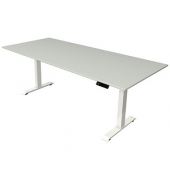 Sitz-Steh-Schreibtisch Move 4, elektrisch höhenverstellbar, 64-129cm (H), 225x100cm (BxT), rechteckig, lichtgrau / weiß