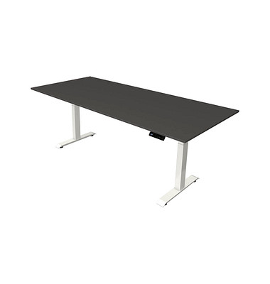 Sitz-Steh-Schreibtisch Move 4, elektrisch höhenverstellbar, 64-129cm (H), 225x100cm (BxT), rechteckig, anthrazit / weiß