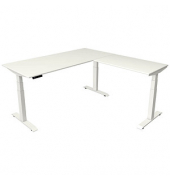 Sitz-Steh-Schreibtisch Move 4, elektrisch höhenverstellbar, 64-129cm (H), 180x180cm (BxT), rechteckig, weiß / weiß