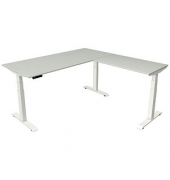 Sitz-Steh-Schreibtisch Move 4, elektrisch höhenverstellbar, 64-129cm (H), 180x180cm (BxT), rechteckig, lichtgrau / weiß