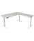 Sitz-Steh-Schreibtisch Move 4, elektrisch höhenverstellbar, 64-129cm (H), 180x180cm (BxT), rechteckig, lichtgrau / weiß