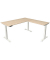 Sitz-Steh-Schreibtisch Move 4, elektrisch höhenverstellbar, 64-129cm (H), 180x180cm (BxT), rechteckig, ahorn / weiß