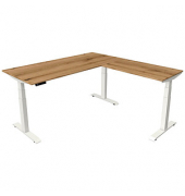 Sitz-Steh-Schreibtisch Move 4, elektrisch höhenverstellbar, 64-129cm (H), 180x180cm (BxT), rechteckig, eiche / weiß