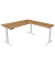 Sitz-Steh-Schreibtisch Move 4, elektrisch höhenverstellbar, 64-129cm (H), 180x180cm (BxT), rechteckig, eiche / weiß