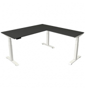 Sitz-Steh-Schreibtisch Move 4, elektrisch höhenverstellbar, 64-129cm (H), 180x180cm (BxT), rechteckig, anthrazit / weiß