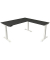Sitz-Steh-Schreibtisch Move 4, elektrisch höhenverstellbar, 64-129cm (H), 180x180cm (BxT), rechteckig, anthrazit / weiß