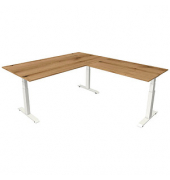 Sitz-Steh-Schreibtisch Move 4, elektrisch höhenverstellbar, 64-129cm (H), 200x220cm (BxT), rechteckig, eiche / weiß