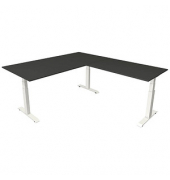 Sitz-Steh-Schreibtisch Move 4, elektrisch höhenverstellbar, 64-129cm (H), 200x220cm (BxT), rechteckig, anthrazit / weiß