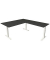 Sitz-Steh-Schreibtisch Move 4, elektrisch höhenverstellbar, 64-129cm (H), 200x220cm (BxT), rechteckig, anthrazit / weiß