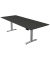 Sitz-Steh-Schreibtisch Move 4, elektrisch höhenverstellbar, 64-129cm (H), 250x100cm (BxT), rechteckig, anthrazit / silber