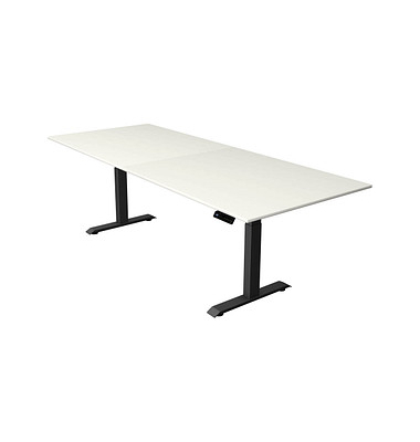 Sitz-Steh-Schreibtisch Move 4, elektrisch höhenverstellbar, 64-129cm (H), 250x100cm (BxT), rechteckig, weiß / anthrazit