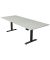 Sitz-Steh-Schreibtisch Move 4, elektrisch höhenverstellbar, 64-129cm (H), 250x100cm (BxT), rechteckig, lichtgrau / anthrazit