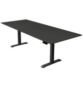 Sitz-Steh-Schreibtisch Move 4, elektrisch höhenverstellbar, 64-129cm (H), 250x100cm (BxT), rechteckig, anthrazit / anthrazit