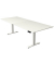 Sitz-Steh-Schreibtisch Move 4, elektrisch höhenverstellbar, 64-129cm (H), 250x100cm (BxT), rechteckig, weiß / weiß