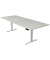 Sitz-Steh-Schreibtisch Move 4, elektrisch höhenverstellbar, 64-129cm (H), 250x100cm (BxT), rechteckig, lichtgrau / weiß