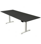Sitz-Steh-Schreibtisch Move 4, elektrisch höhenverstellbar, 64-129cm (H), 250x100cm (BxT), rechteckig, anthrazit / weiß