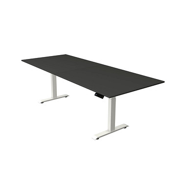 Sitz-Steh-Schreibtisch Move 4, elektrisch höhenverstellbar, 64-129cm (H), 250x100cm (BxT), rechteckig, anthrazit / weiß
