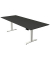 Sitz-Steh-Schreibtisch Move 4, elektrisch höhenverstellbar, 64-129cm (H), 250x100cm (BxT), rechteckig, anthrazit / weiß