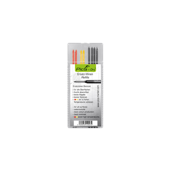 4260056150272 - Pica-Dry 4020 Fallminen-Bleistiftminen 4x graphit 2x rot 2x gelb 28 mm 8 St 4260056150272 - Pica-Dry 4020 Fallminen-Bleistiftminen 4x graphit 2x rot 2x gelb 28 mm 8 St