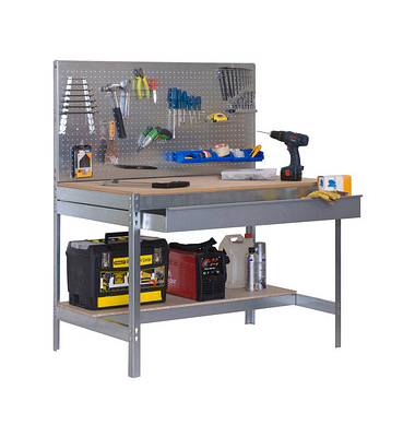 Simonrack Werkbank-Set SIMONWORK BT2 BOX grau 1 Schublade 121,0 x 61,0 x 144,5 cm