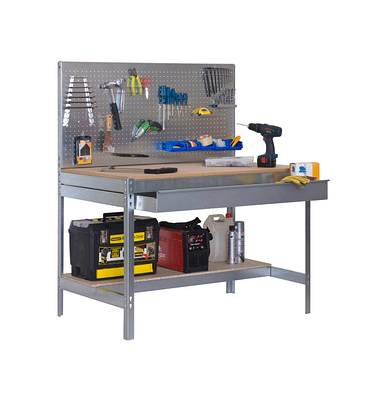 Simonrack Werkbank-Set SIMONWORK BT2 BOX grau 1 Schublade 151,0 x 61,0 x 144,5 cm
