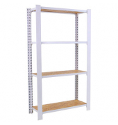 Simonrack Schwerlastregal OFFICLICK 4 8425437127298 weiß, braun 80,0 x 30,0 x 150,0 cm