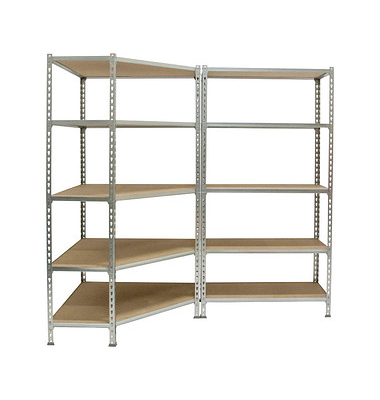 Simonrack Schwerlastregal MADERCLICK CORNER 5 8425437135293 silber 90,0 x 30,0 x 180,0 cm