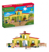Schleich Farm World 42605 Großer Stall mit Tieren und Zubehör Spielfiguren-Set