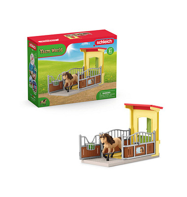 Schleich Farm World 42609 Ponybox mit Islandpferd Hengst Spielset