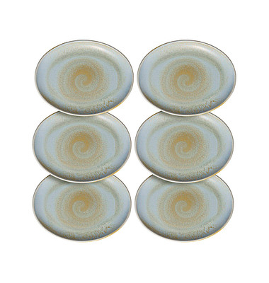 6 HEART & SOUL Servierplatten Perfect Match Breeze blau 31,0 x 24,0 cm
