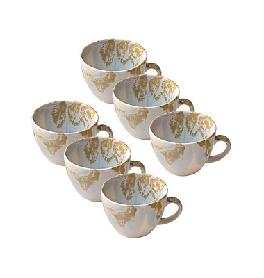 6 HEART & SOUL Kaffeetassen Perfect Match Breeze blau 0,21 l
