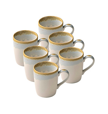 6 HEART & SOUL Kaffeebecher Perfect Match Breeze blau 0,25 l