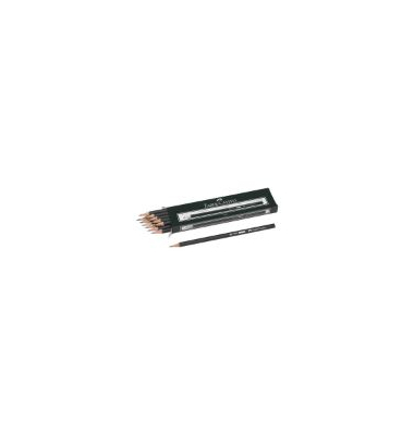 Bleistift Faber-Castell 111101, Bonanza, B, schwarz lackierter Schaft, 12 St