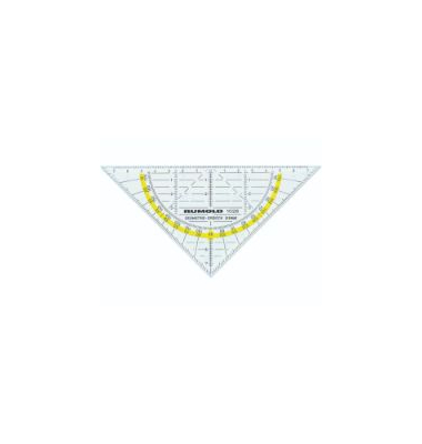 Rumold Geometriedreieck 1026, Hypothenuse: 160 mm, mm-Teilung, transparent