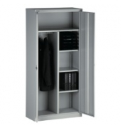 Schrank Bisley, mit Garderobe, lichtgrau
