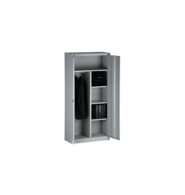 Schrank Bisley, mit Garderobe, lichtgrau Schrank Bisley, mit Garderobe, lichtgrau