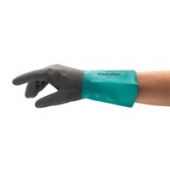 Chemikalienschutzhandschuhe AlphaTec, Nitril, grau/grün, Größe 8 / M