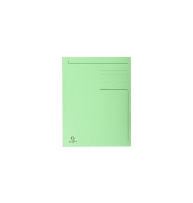 Jurismappe 448013E, A4 grün Karton 280g, mit 3 Einschlagklappen