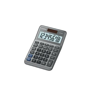 Tischrechner Casio MS-80F, 8-stellig, Metallfront, Steuern, Währung, silber
