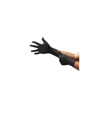 Einweghandschuhe Microflex, Nitril, lebensmittelecht, schwarz, Größe  8,5-9,
