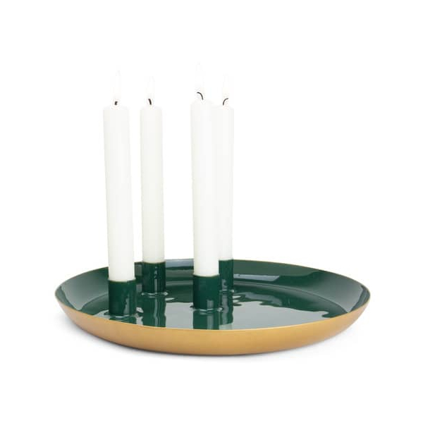 2 Stück Riffelmacher Adventskerzenhalter 12743 grün 26x3x26cm (BxHxT)  4004942127432 Riffelmacher