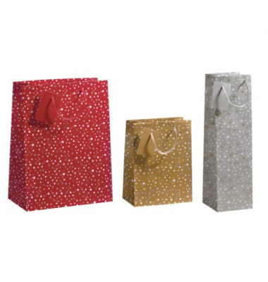 Geschenktasche 70120 76060 Little Stars,, Weihnachten, Tragekordel mit Geschenkanhänger, Sterne, 17 cm, 26cm,10,5 cm x 22,5cm,33