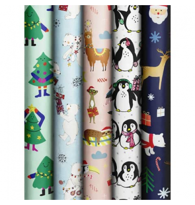 Geschenkpapier Cute Bear 2528157599, Weihnachten Kinder, 70cm x 3m, farbig sortiert