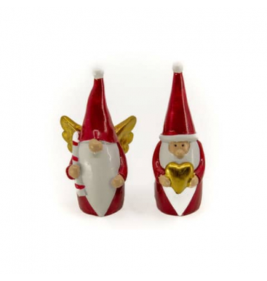 1216 Weihn.Figur Santa rot/gold sortiert