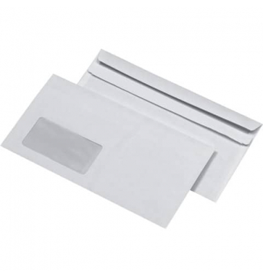 Briefumschlag 30005432 235x120mm mit Fenster nassklebend 75g weiß