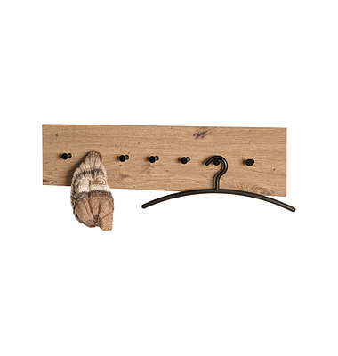 HAKU Möbel Wandgarderobe 37446 eiche Metall 7 Haken 89,0 x 20,0 cm