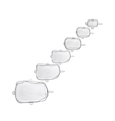 6 WESTMARK Frischhaltedeckel-Set Silikon Square transparent