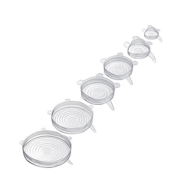 6 WESTMARK Frischhaltedeckel-Set Silikon Round 2,5 cm hoch transparent