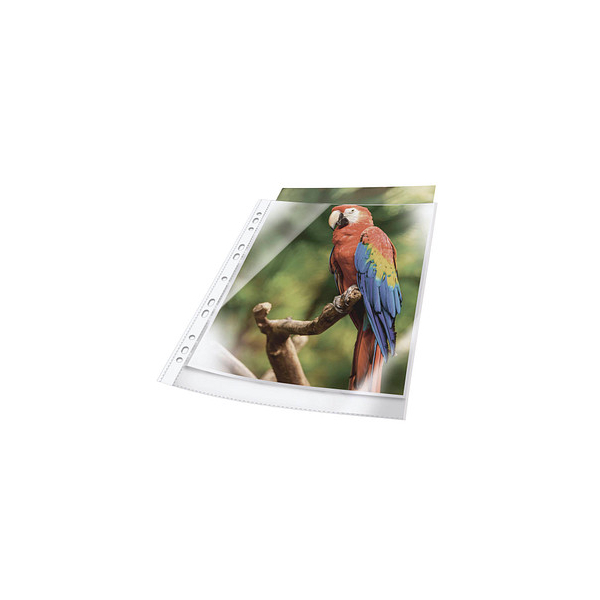 4005546735214 - Prospekthüllen Premium 265402 dokumentenecht mit Lochrandverstärkung mit weißem Rand A4 glasklar glatt oben offen 008mm 40